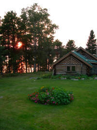 Cochenour Cabin at sunset